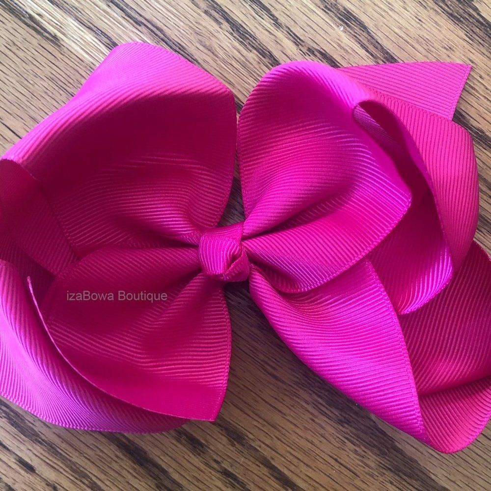 **** Shocking Pink 6" Boutique Bow  4B2286  HANDCRAFTED boutique